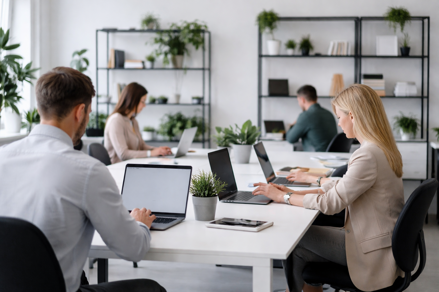 Modern Office Workspace In Action